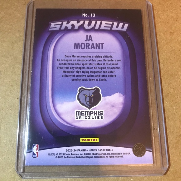 NEW!💯 JA MORANT MEMPHIS GRIZZLIES 2024 PANINI SKYVIEW NO.13 BASKETBALL CARD!🤩 - Picture 5 of 10
